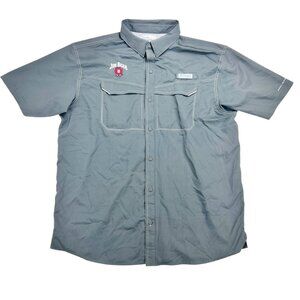 Columbia PFG Jim Beam Short Sleeve Button Down SPF 40 Men's Shirt Size XL